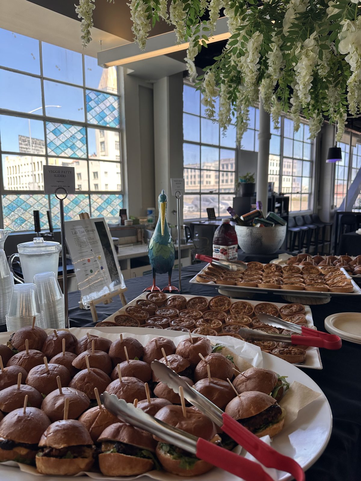 Food spread, left view