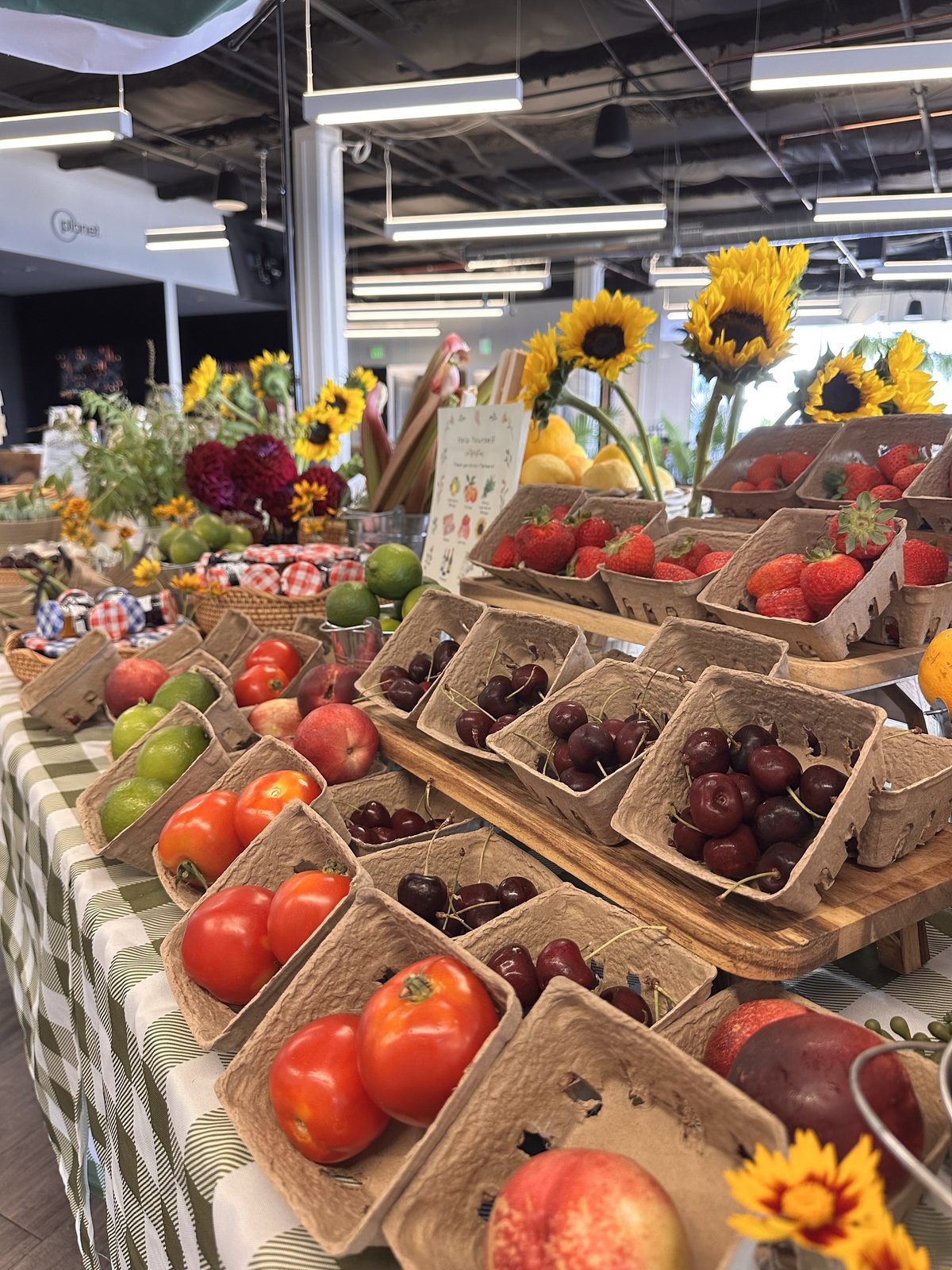Fruit and vegetable baskets close-up