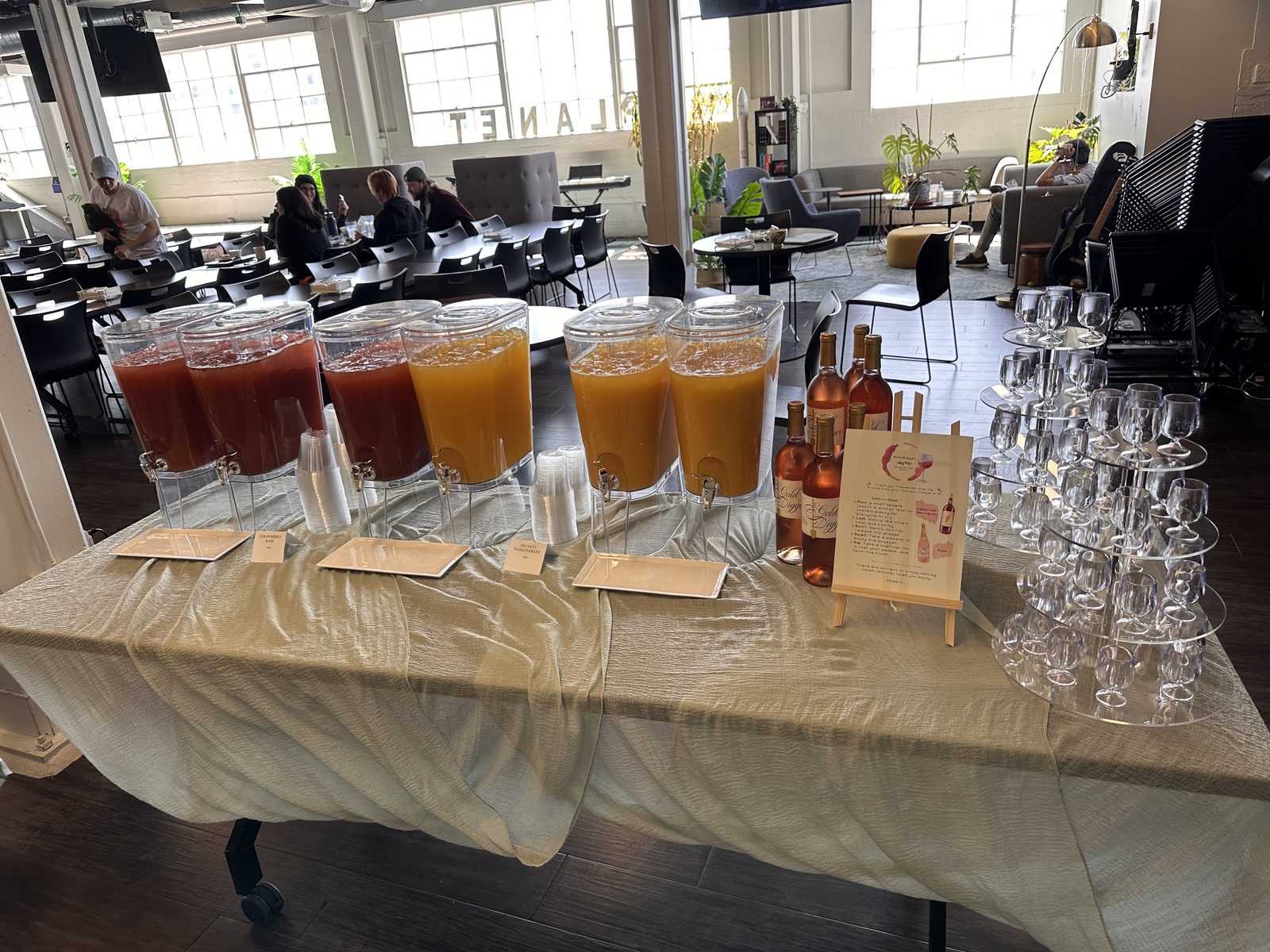 Self-guided wine tasting and juice bar
