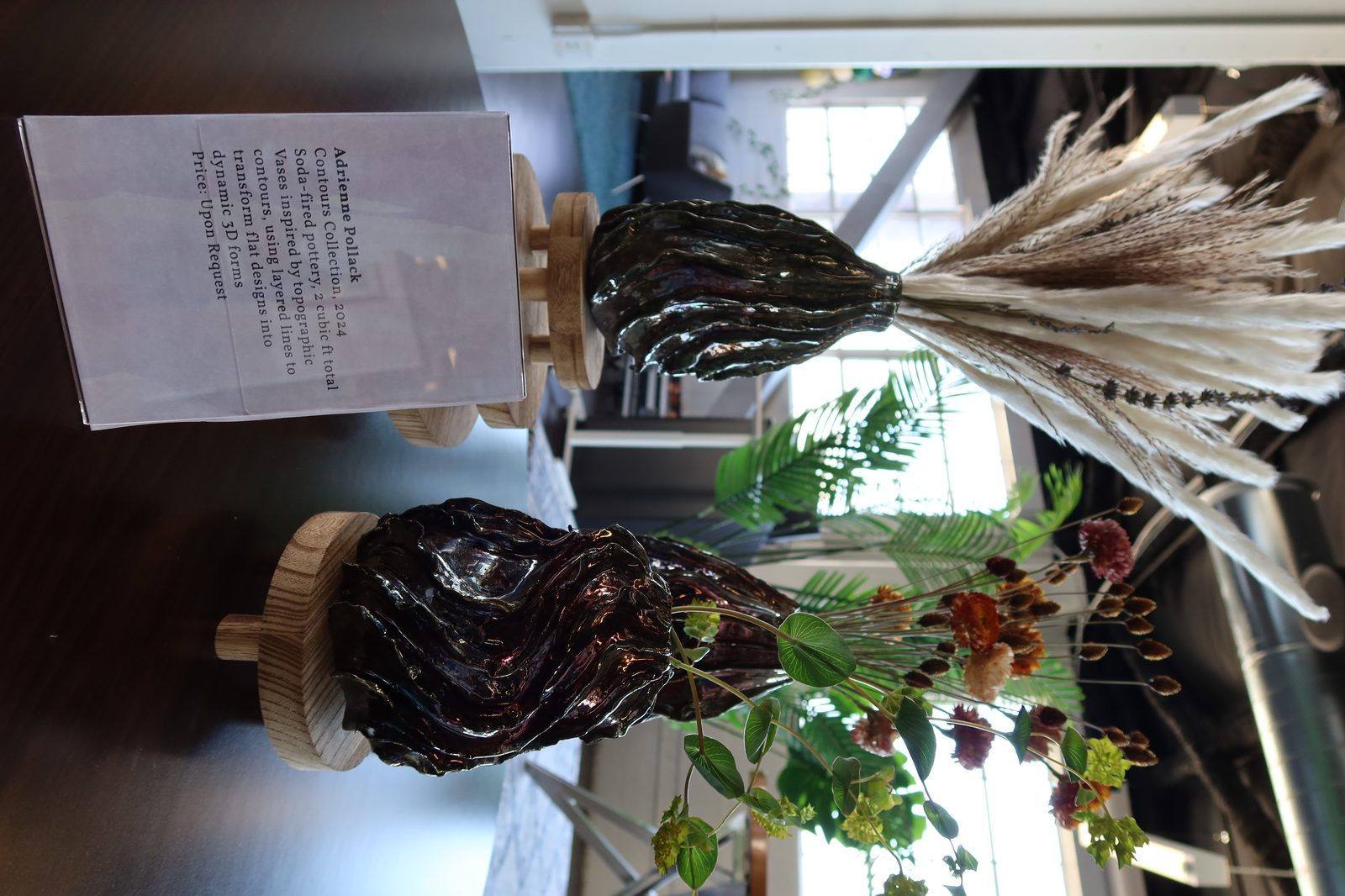 Adrienne Pollack, Contours Collection, with dried florals