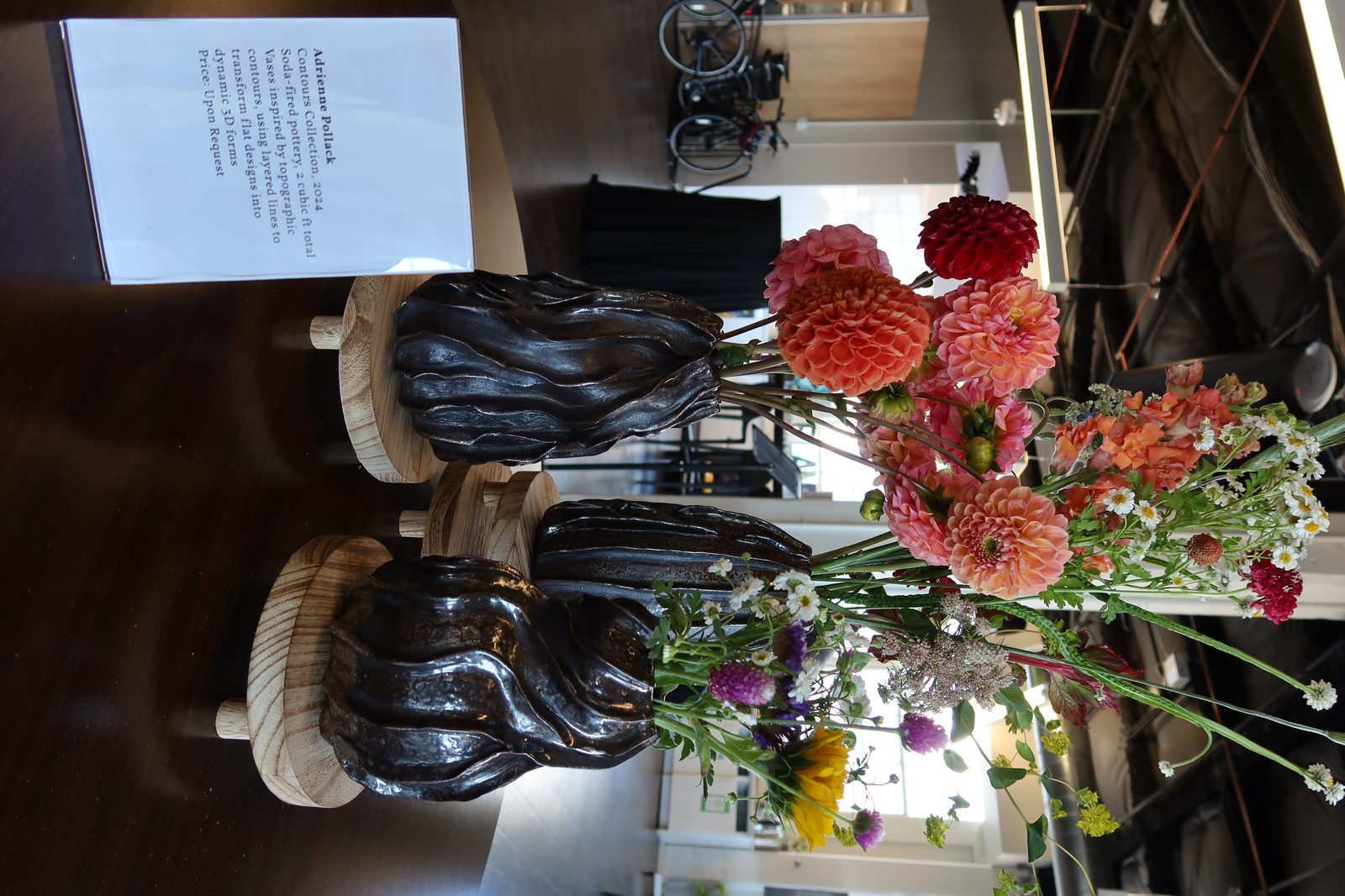 Adrienne Pollack, Contours Collection, with fresh florals