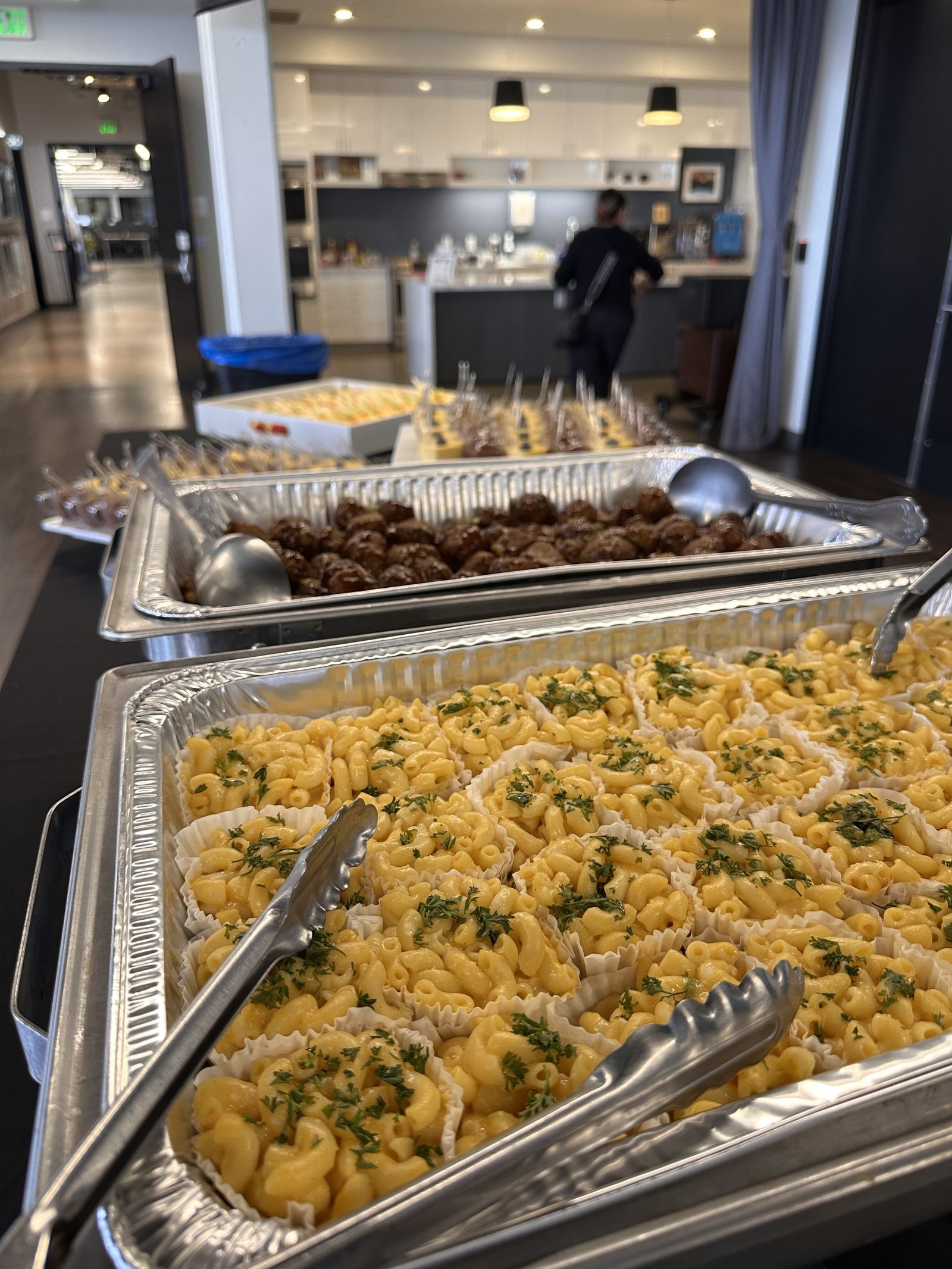 Mac and Cheese Cups and Glazed Meatballs