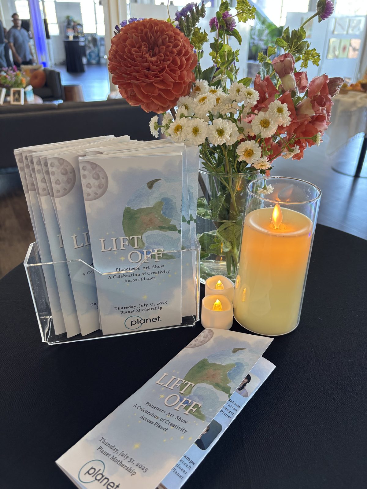 Lift Off event brochures on display