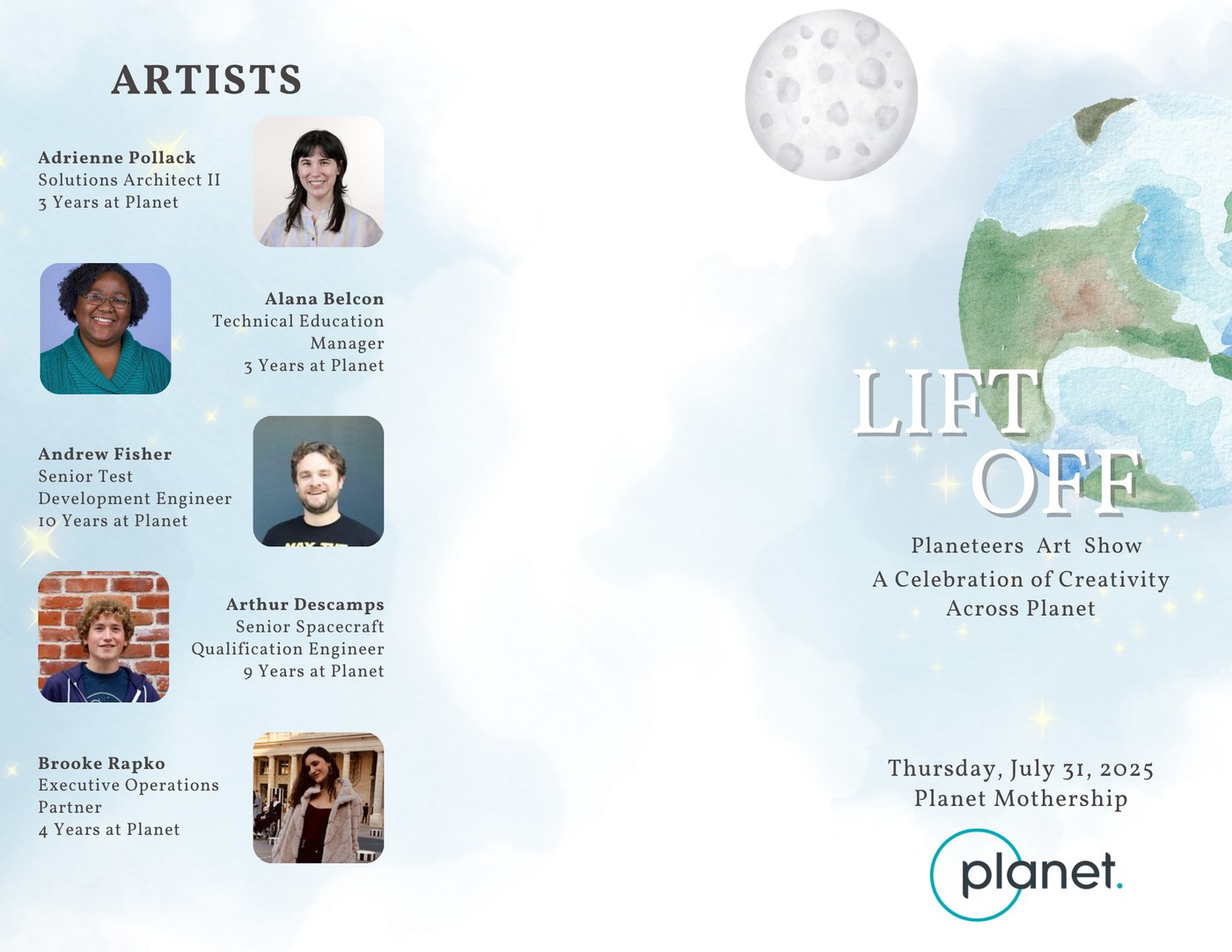Event brochure, artist bios