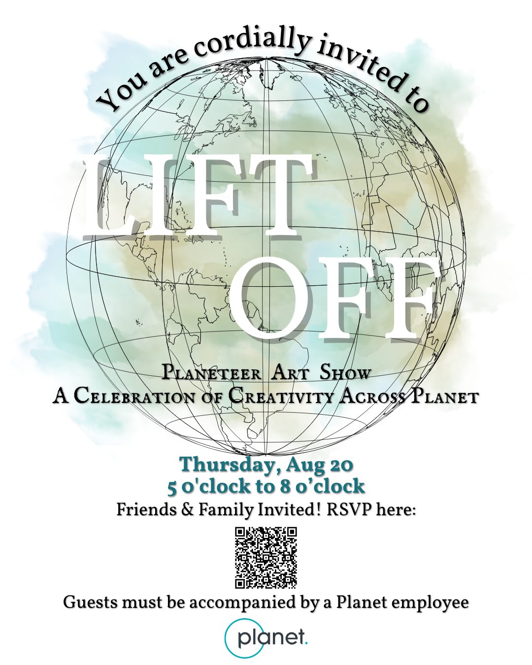 Lift Off Invitation Flyer with RSVP Details