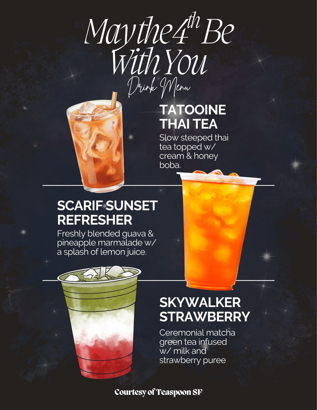 May the 4th Be With You drink menu