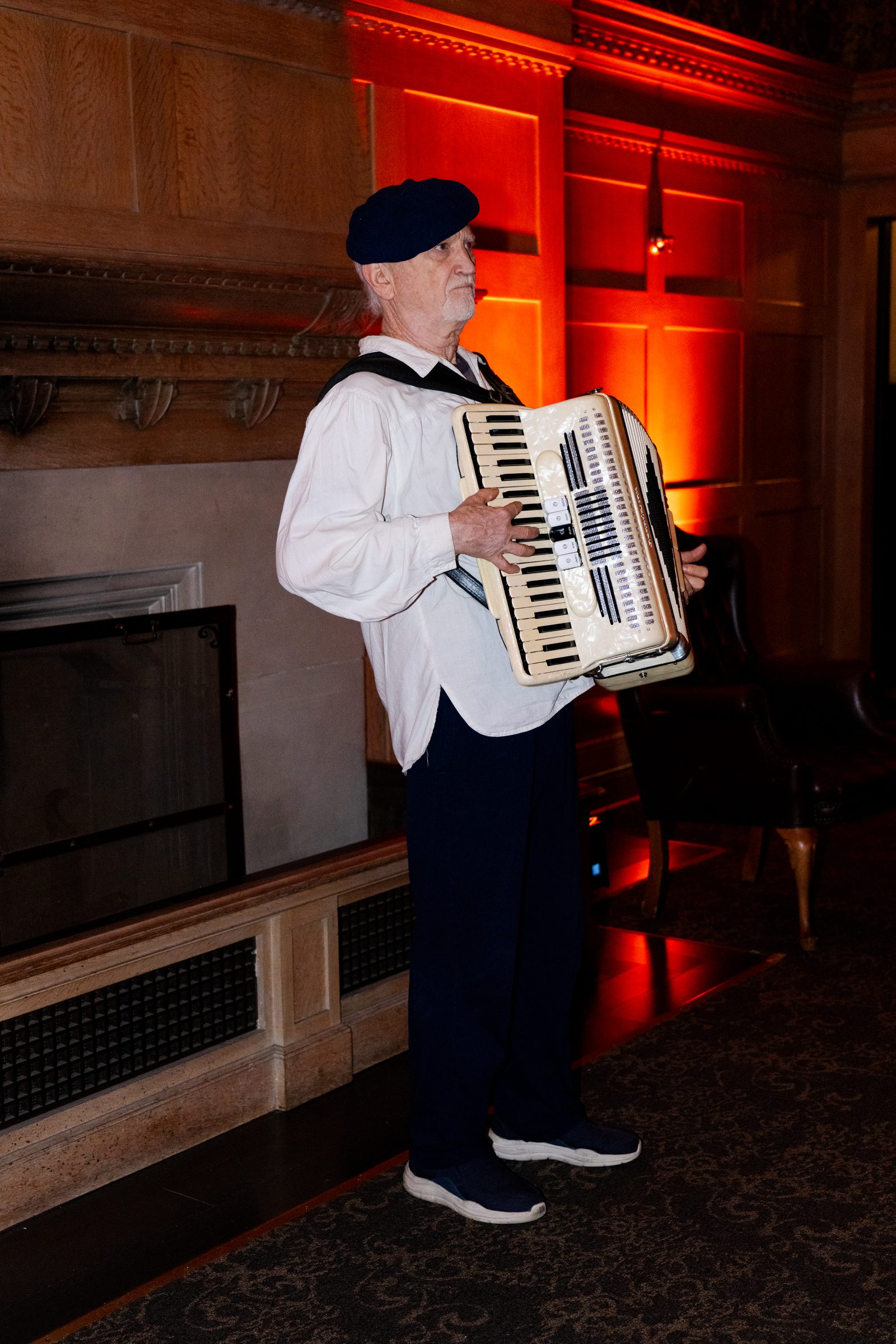 Strolling accordion player