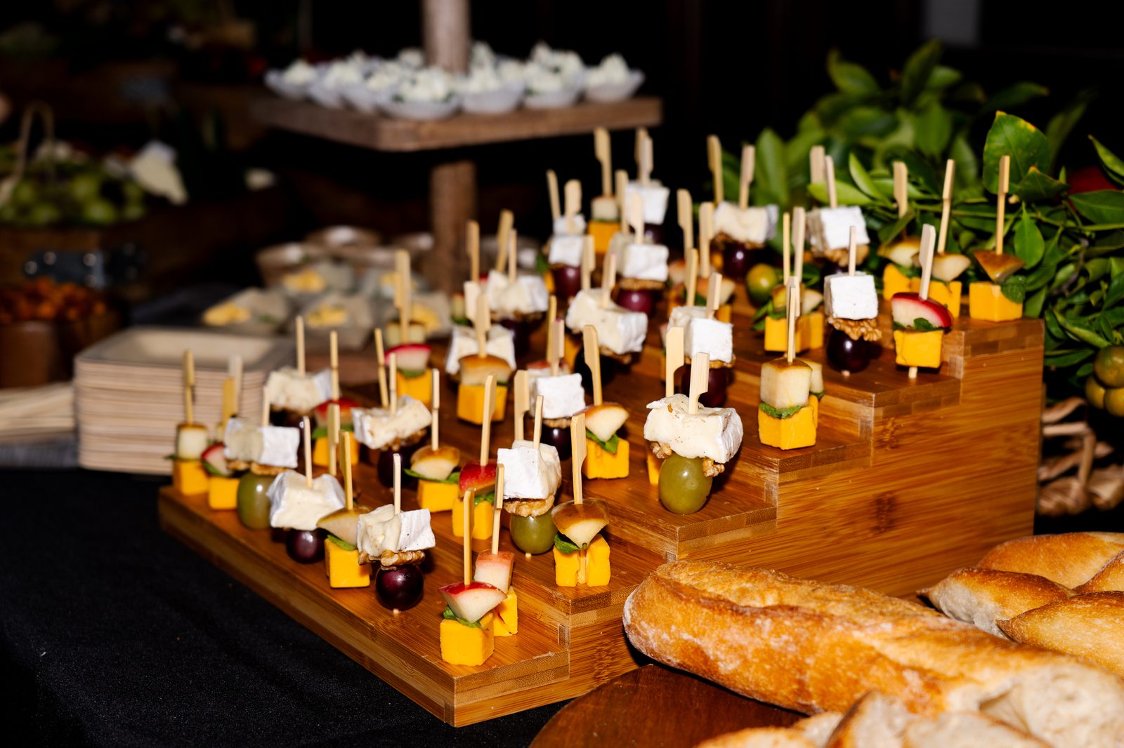 Cheese and fruit hors d'oeuvres skewers