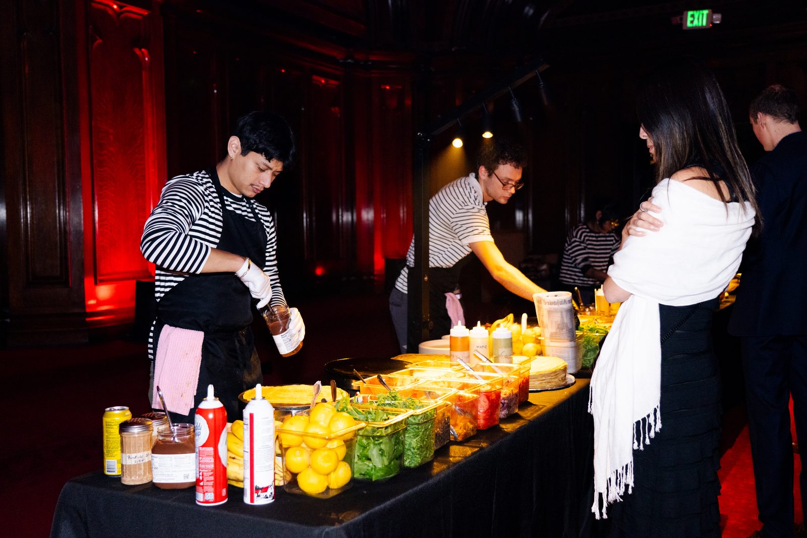 Crepe station in action
