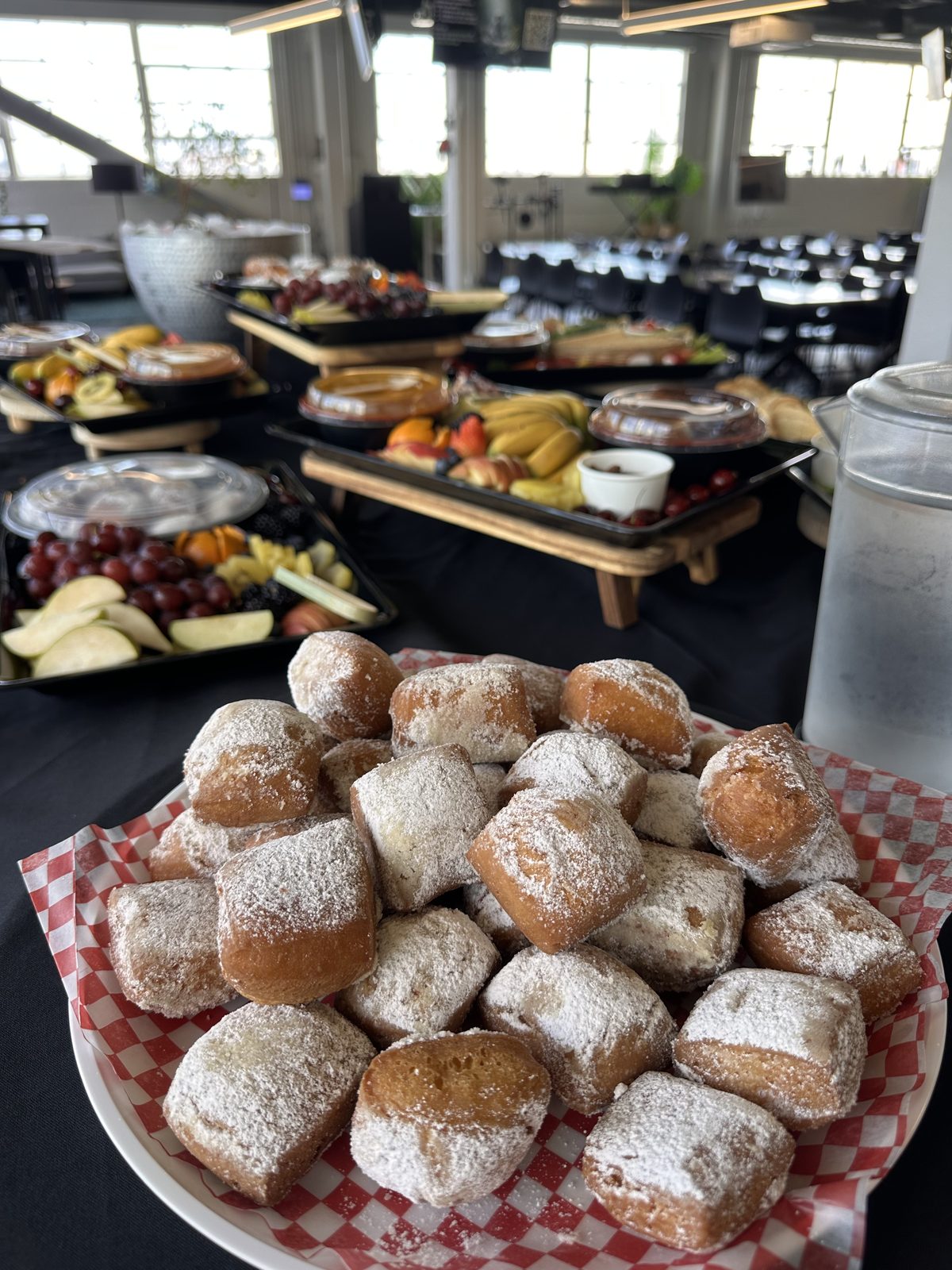 Pride happy hour beignets and fruit spread