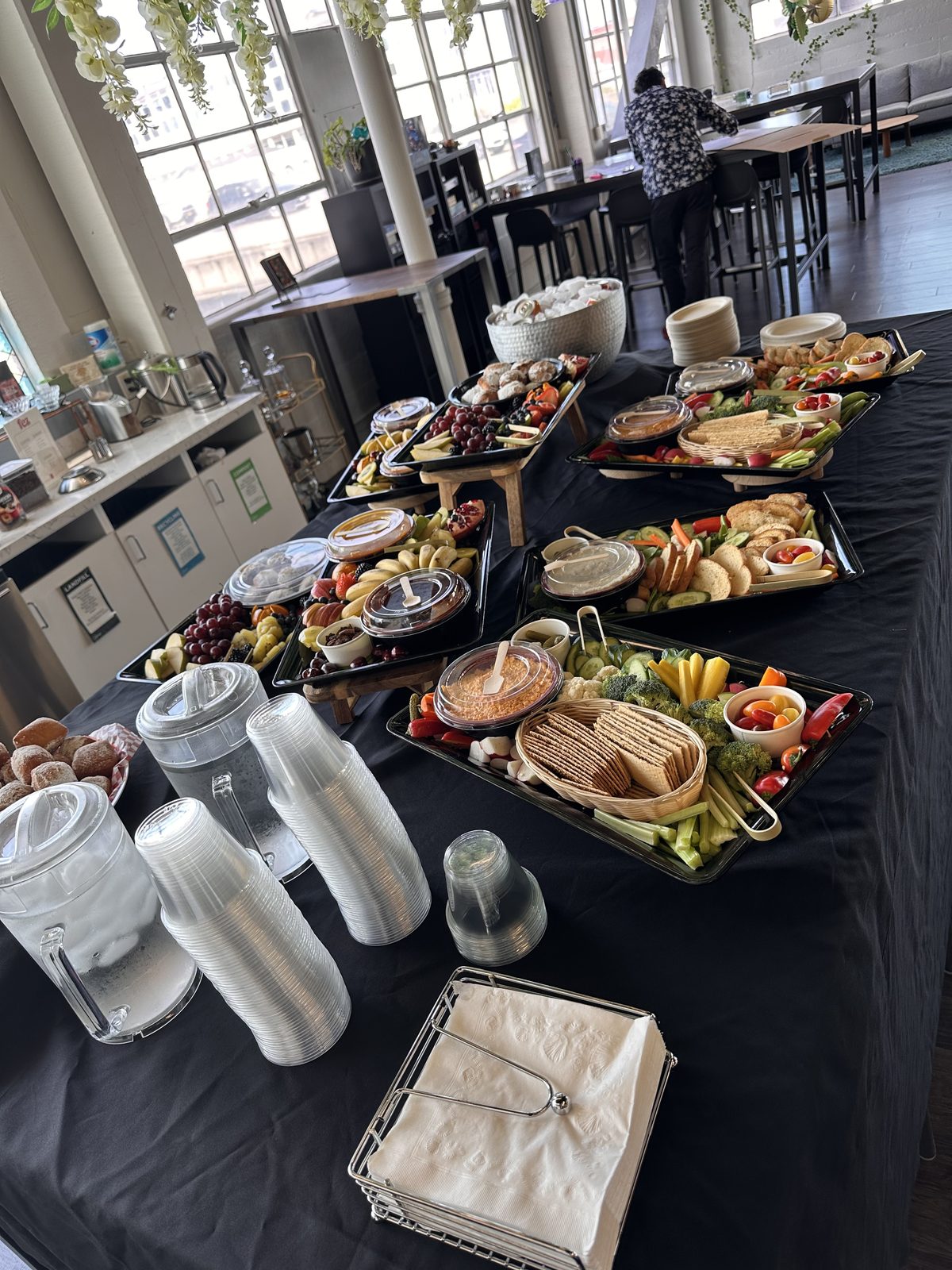 Pride happy hour, full spread top view