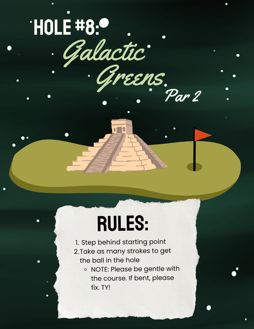 Hole #8: Galactic Greens rules card
