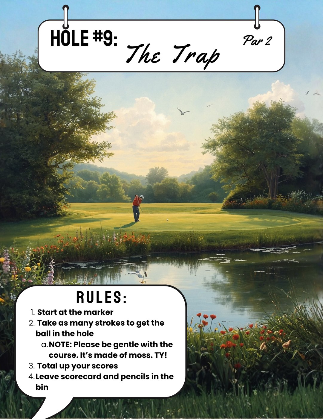 Hole #9: The Trap rules card